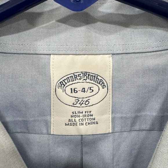 Men’s Brooks Brothers Blue Long Sleeve Button Down Oxford Dress Shirt. Size 16. - Picture 10 of 12